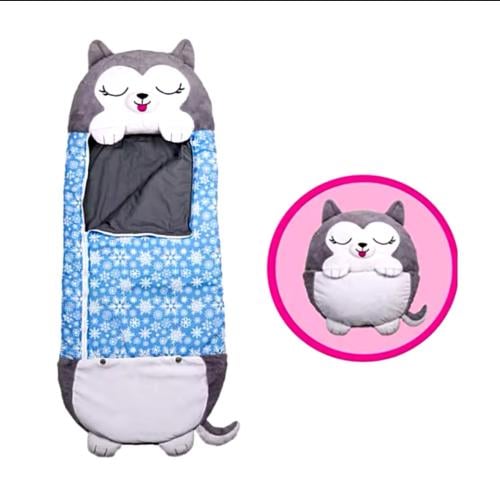 كيس نوم مع مخدة اسود ابيض مقاس S