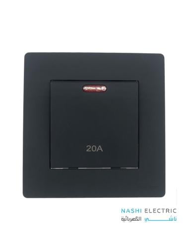 مفتاح سخان 20 امبير لوكلير اسود LECLERC سموث