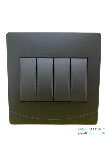 مفتاح رباعي10 أمبير الفنار سدرا اسود 7*7 حبة عريضة