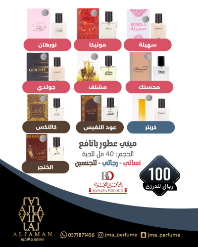 ميني عطور بانافع 40 مل للحبة - عروض التوزيعات