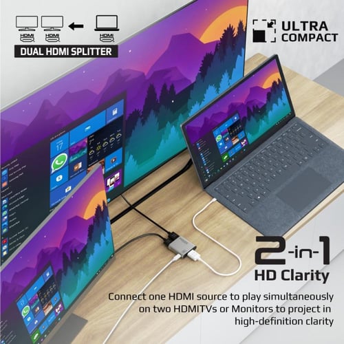 بروميت موزع HDMI ذكي بمخرج مزدوج ودقة 4K فائقة الو...