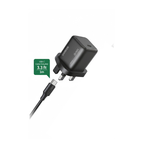 يوجرين شاحن جداري تايب سي 25 واط مع كيبل تايب سي 1...