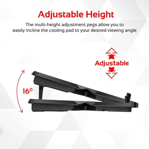 بروميت قاعدة تبريد احترافية للابتوب بـ 5 مراوح عال...