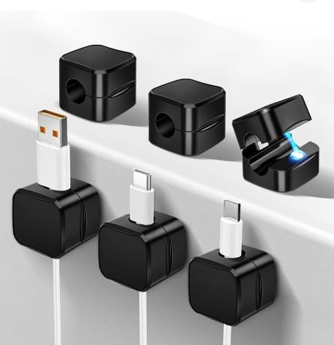 مجموعة 6 قطع مغناطيسية لتنظيم الاسلاك على الطاولة...