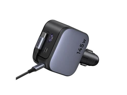 يوجرين شاحن سيارة سريع بمنفذين 145 واط مع كابل قاب...