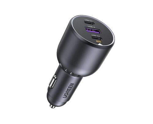 يوجرين شاحن جوال للسيارة 3 منافذ 130 واط اسود - EC...