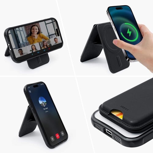 كيوفكس محفظة واستاند مغناطيسي بخاصية الماج سيف متع...