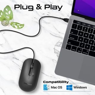ماوس كمبيوتر سلكي مريح مع 2400DPI قابل للتعديل-سلك...