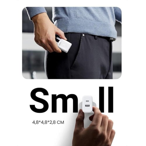 يوجرين شاحن جداري بمنفذين تايب سي و يو اس بي 20 وا...