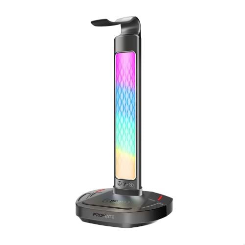 بروميت حامل سماعة رأس RGB متعدد الوظائف مع شاحن لا...