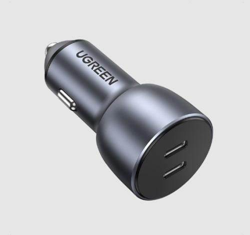 يوجرين شاحن سيارة بمنفذين بي دي 40 واط رمادي - CD2...