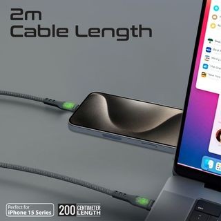 سلك شحن USB-C بتصميم انيق شفاف مع توصيل طاقة سريع...