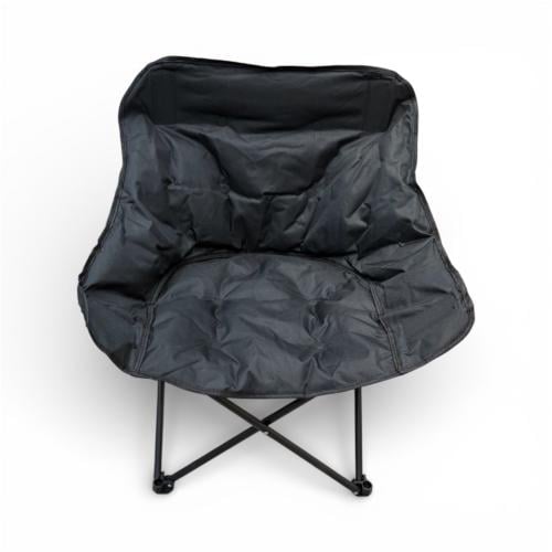 كرسي رحلات قابل للطي مبطن اسفنج - اسود