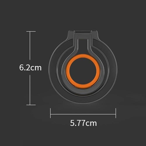 مسكة جوال مغناطيسي بحلقة للاصبع لون برتقالي - فضي