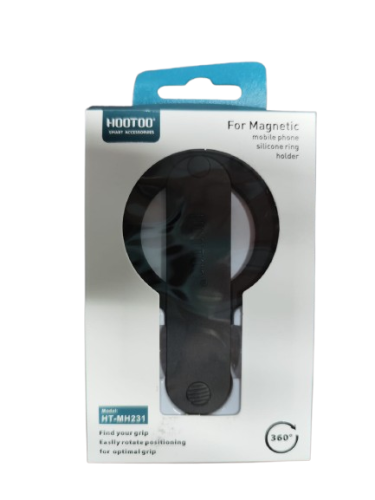 هوتو مسكة جوال ربل مغناطيسية - اسود