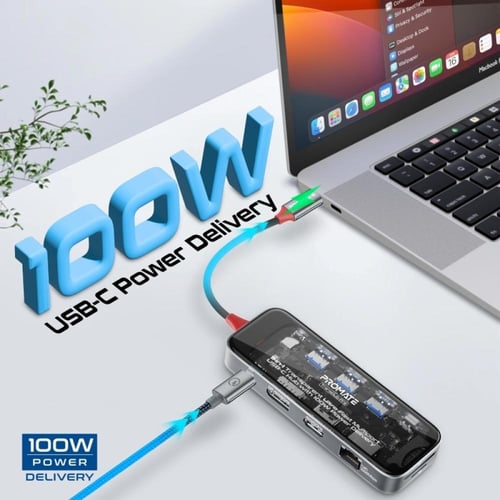 بروميت موزع بيانات USB-C متعدد المنافذ 11 في 1 بتص...