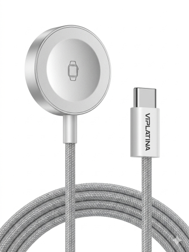 شاحن ساعة ذكية مغناطيسي بمنفذ USB-C - كابل مضفر بط...