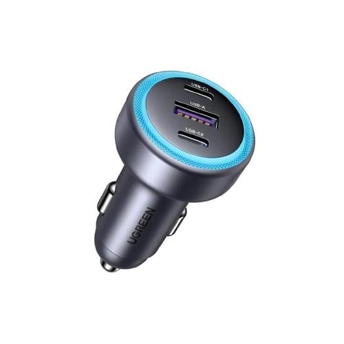 يوجرين شاحن سياره 30 واط منفذين تايب سي منفذ USB ر...
