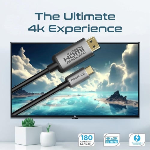 بروميت كابل من USB-C إلى HDMI يدعم دقة 4K بمعدل 60...