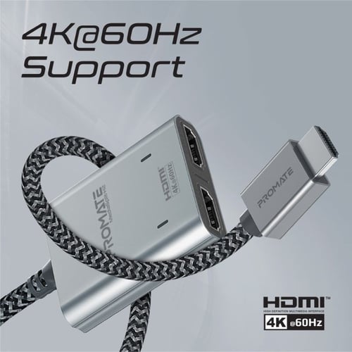 كيبل و مقسم HDMI بدقة 4K عند 60 هرتز مع مخرج HDMI...