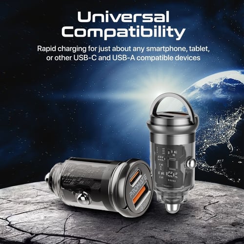 بروميت شاحن سيارة ميني شفاف 65 واط -TransDrive-65W