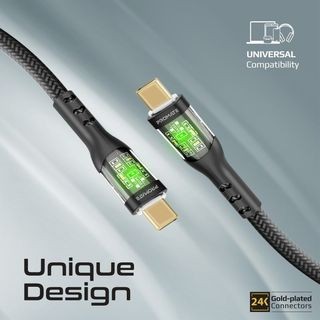 سلك شحن USB-C بتصميم انيق شفاف مع توصيل طاقة سريع...