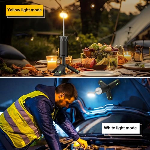 لمبة رحلات متنقلة مع حامل ثلاثي مدمج وإضاءة كريمي...