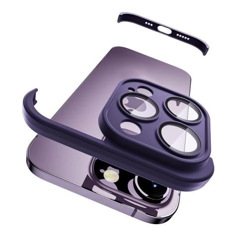 كفر حماية لأجهزة IPhone 15 بدون إطار مع حامي عدسة...