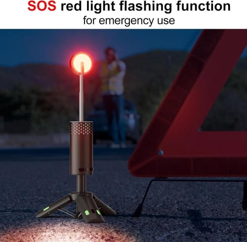 لمبة رحلات متنقلة مع حامل ثلاثي مدمج وإضاءة كريمي...