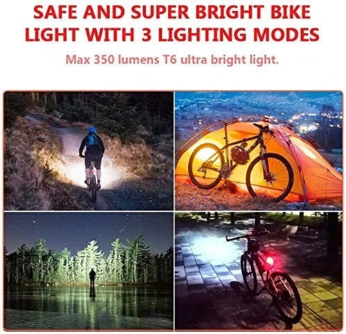 كشاف دراجة هوائية يعمل بالطاقة الشمسية امامي ومقاو...