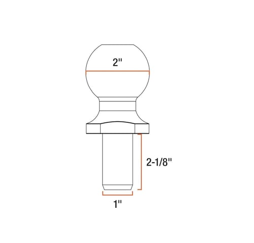 رمانة هوك سحب مقاس 2 إنش مطلية بالكروم تناسب أغلب...