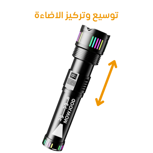 كشاف يدوي LED بقدرة 3000 لومن، مع بطاريات 4*181350...