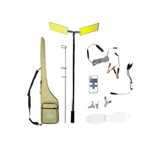 لمبة سنارة LED عصا ستيل شراحتين أبيض أبيض مع ريموت