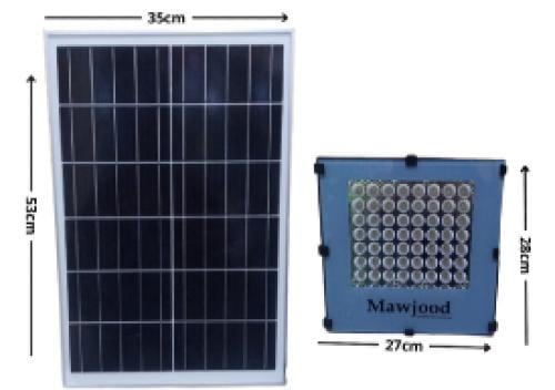 كشاف طاقة شمسية 1200 لومن مع شريحة تركيب منفصلة سه...