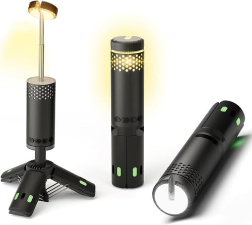 لمبة رحلات متنقلة مع حامل ثلاثي مدمج وإضاءة كريمي...