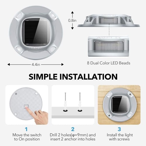 لمبات أرضية بالطاقة الشمسية بلون كريمي تشغيل تلقائ...