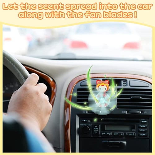 معطر هواء للسيارة دب لطيف مع مروحة دوارة - AAA062