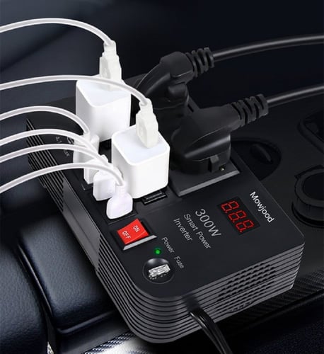 محول كهرباء للسيارة من 12v الى 220v للسيارة ,والبط...