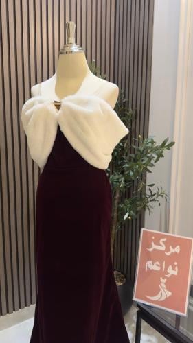فستان مخمل ناعم ع فرو