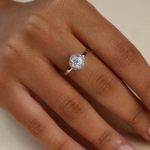 خاتم فضه مطلي روديوم