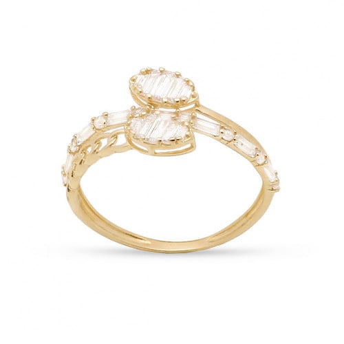 خاتم ذهب بتصميم أنيق عيار 18