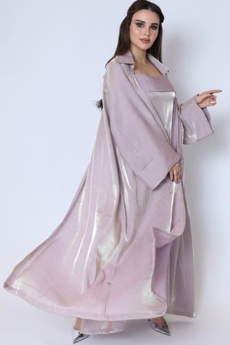 جلابية من قطعتين موف لامع