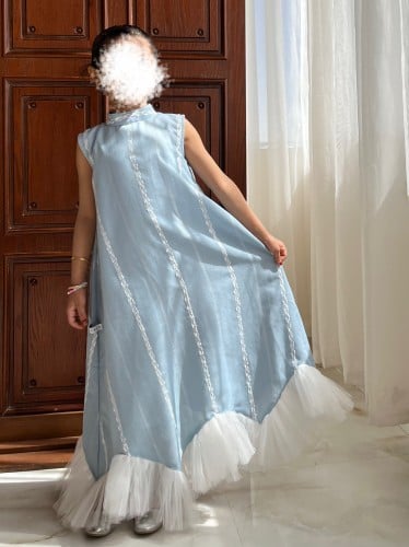 جلابية أطفال سماوي - تل