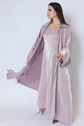 جلابية من قطعتين موف لامع