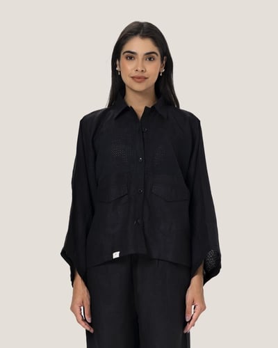 قميص شبكي اسود