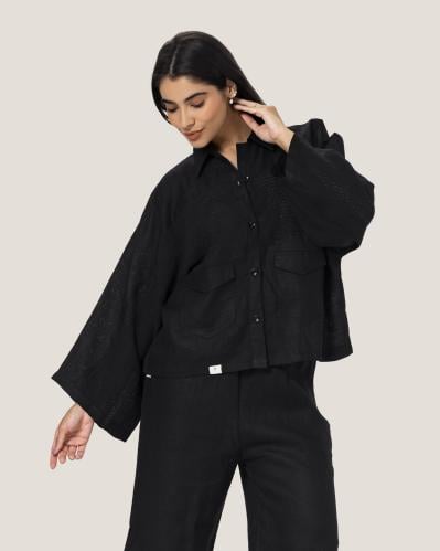 قميص شبكي اسود