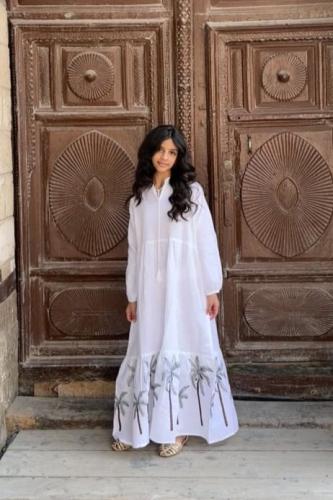 جلابية نخل أبيض أطفال