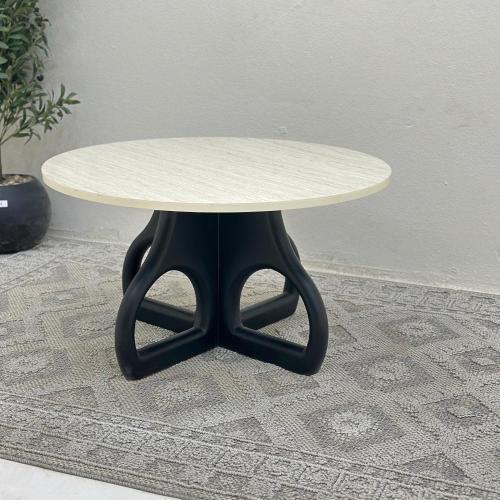 طاولة قهوة سطح بديل الرخام ملمس ناعم قاعده خشب لون...