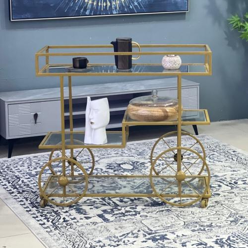 عربيه تقديم مدرج زجاج شفاف لون ذهبي