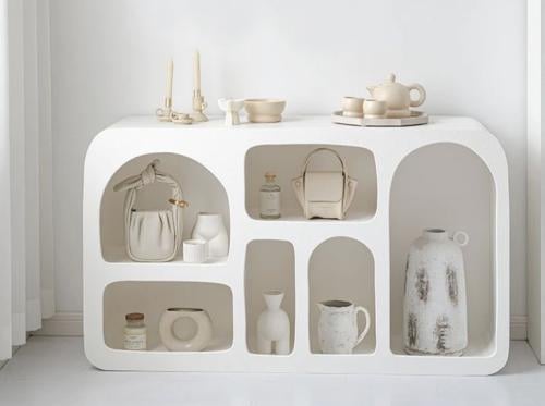 طقم طاولة كونسول بتصميم يوناني لون ابيض